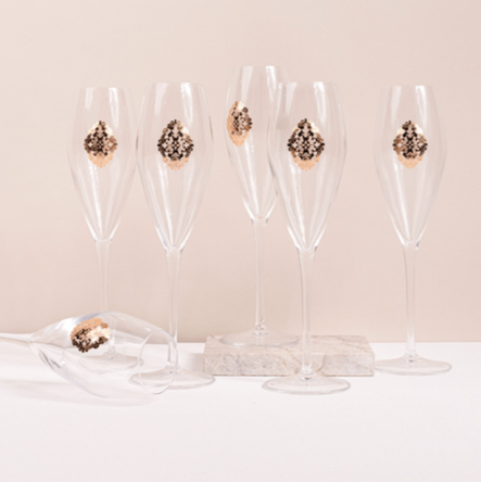 CG0019-Champagne Glass With Rose Gold Detail Main Image